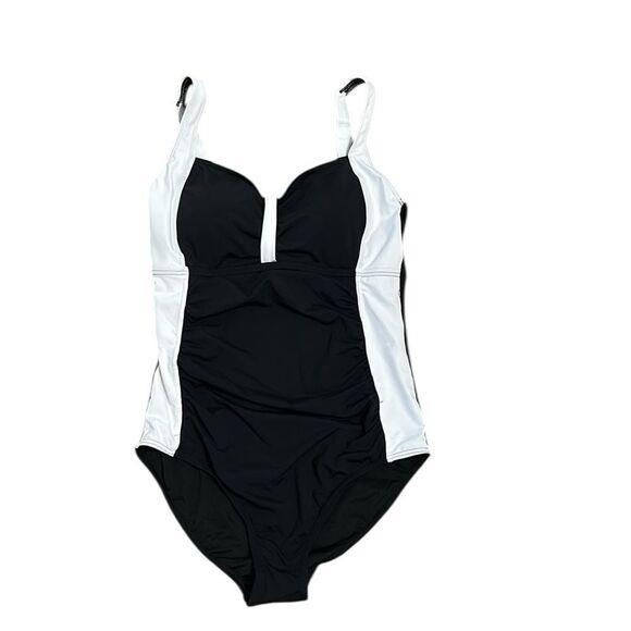 Tempt Me Black and White One Piece Swim wear(Size Large) - Picture 3 of 9